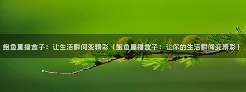 下载松鼠电视直播：鲍鱼直播盒子：让生活瞬间变精彩（鲍鱼直播盒子：让你的生活瞬间变精彩）